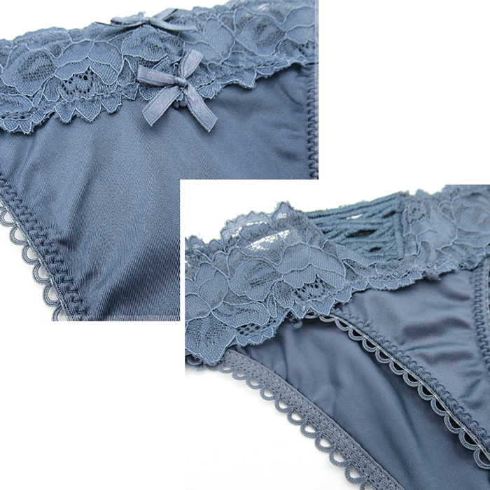 編み込みリボン風デザインのサテンTバック