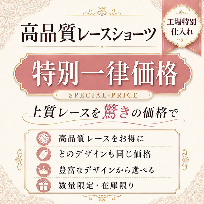 【プチプラ】 高品質レースショーツ特別一律価格