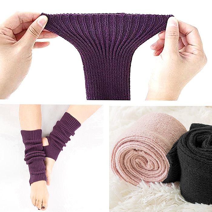 締め付けずに快適フィット リブ編みレッグウォーマー