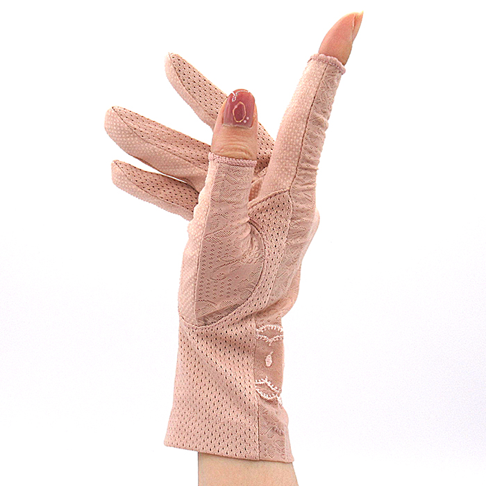 スマホ操作可能 滑り止め付きエレガントレース手袋