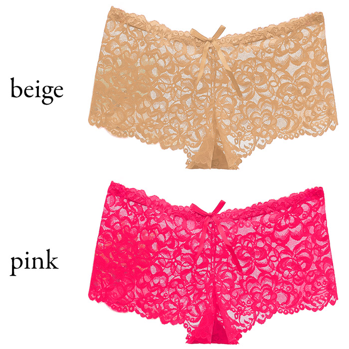 【プチプラ】 総レースのレディースボックスショーツ