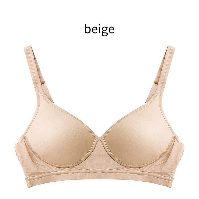 シルク生地で肌にやさしい、ノンワイヤーブラ