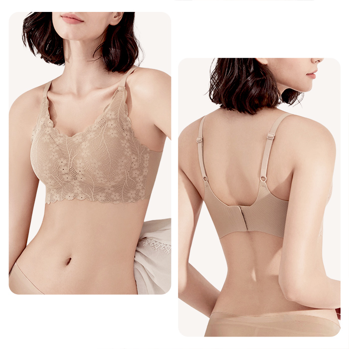 毎日着たくなる、花柄レース×シームレスブラ