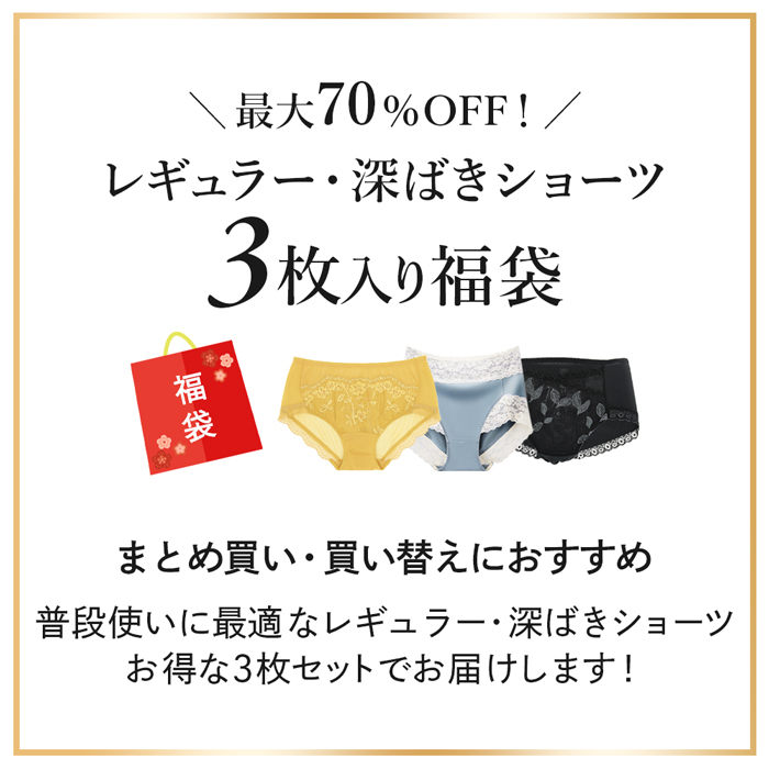 【送料無料】 【数量限定福袋】スタンダードショーツ３枚セット
