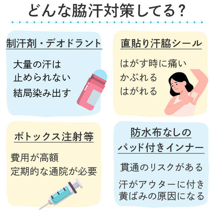 【送料無料】 防水布入りで安心 脇汗パッド付きインナー