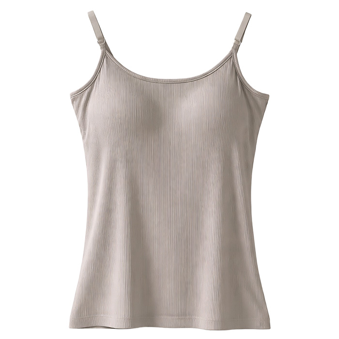 【送料無料】一年中快適 リブ編み×背中メッシュ ブラトップ