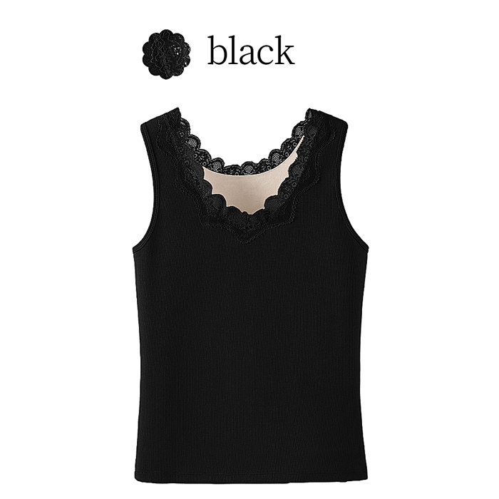 【送料無料】 厚手裏地で暖か 高級レースのあったかリブインナー