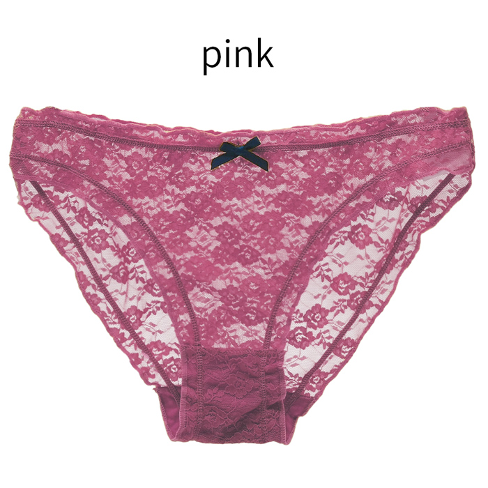 透ける花柄総レースのスタンダードショーツ