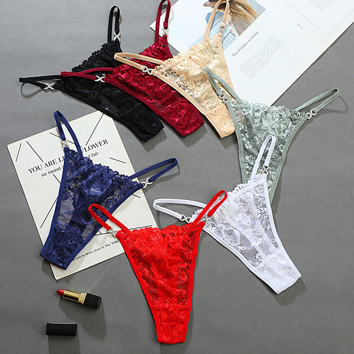 【プチプラ大特価】きらきらチャーム レディースレースTバック