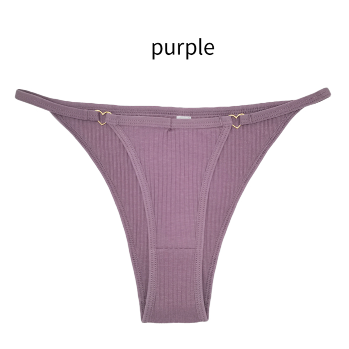 綿95% ハートのチャーム付き ブラジリアンショーツ