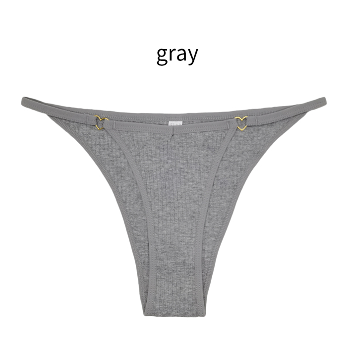 綿95% ハートのチャーム付き ブラジリアンショーツ