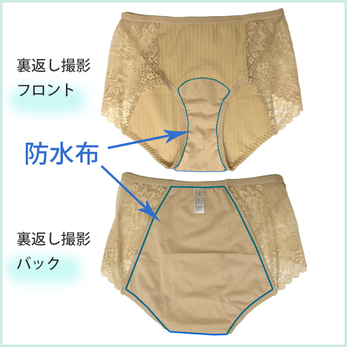 幅広ロング防水布で安心のサニタリーショーツ