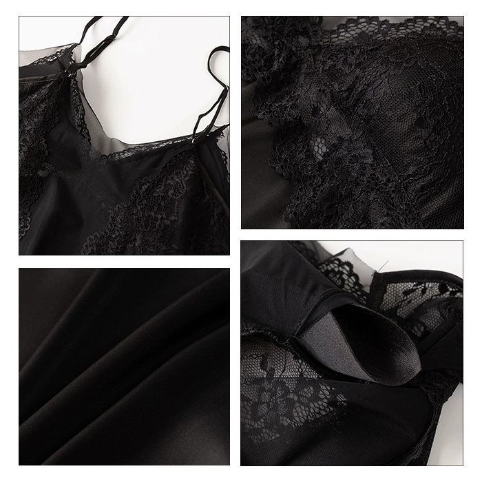 艶やかサテンと繊細レースが魅せる大人のスリップ