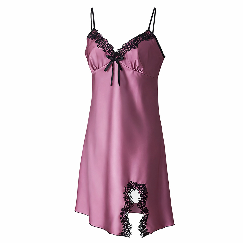 サテンスリップ 透けない セクシー ランジェリー ベビードール 大きい