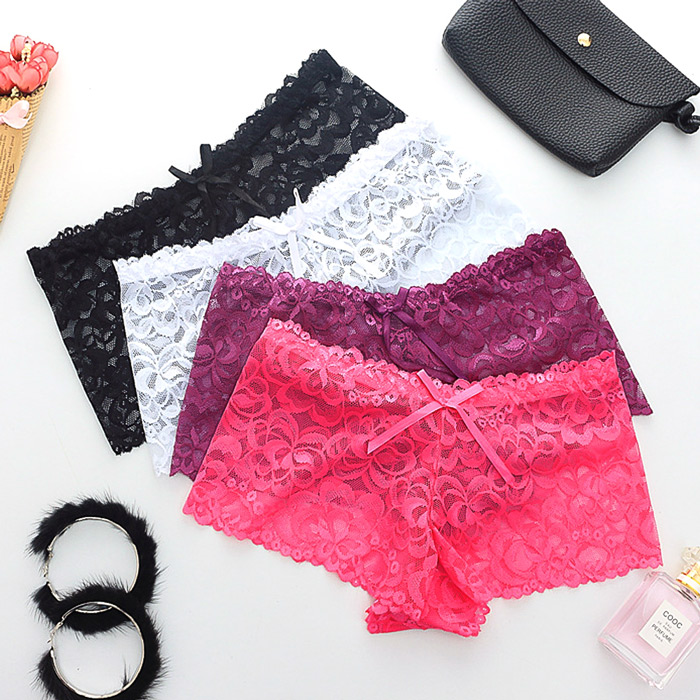 【プチプラ】 総レースのレディースボックスショーツ