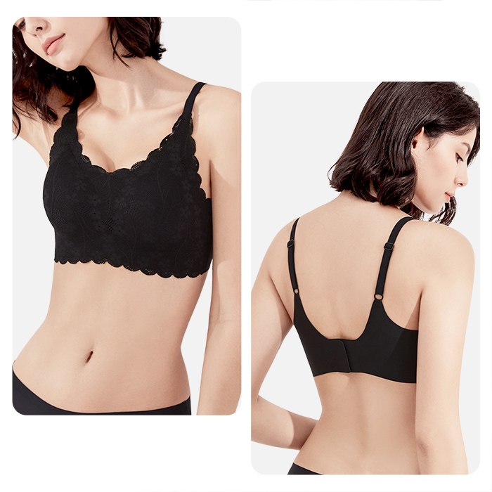 毎日着たくなる、花柄レース×シームレスブラ