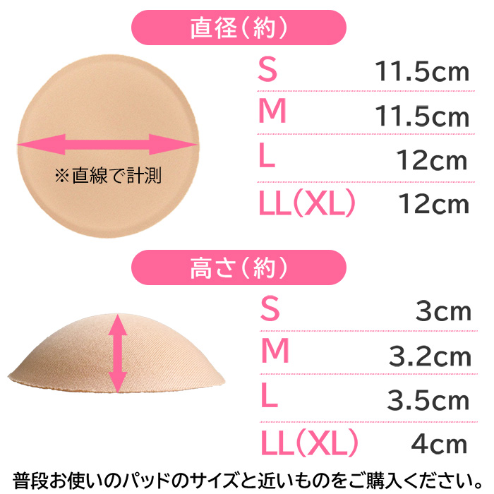 盛らずに美しいバストラインのブラパッド