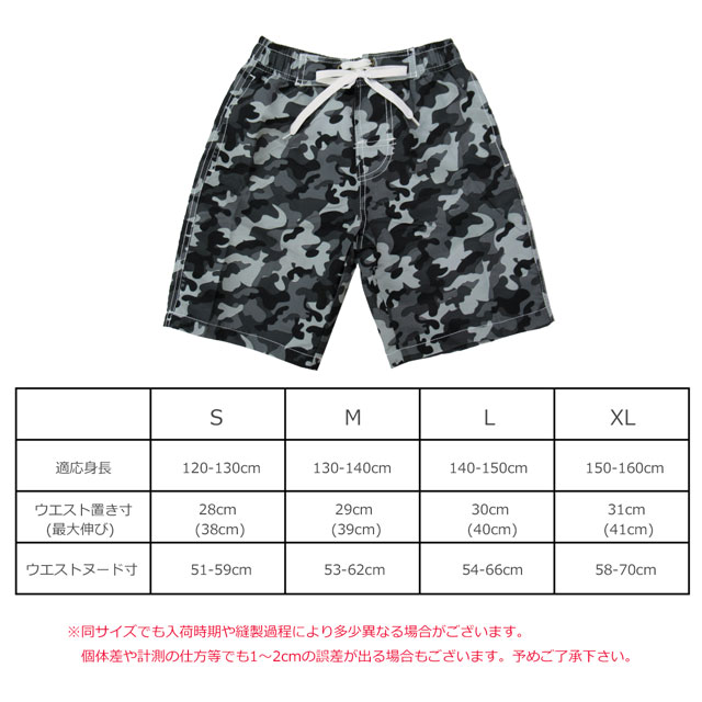 子ども用迷彩柄水陸両用水着 