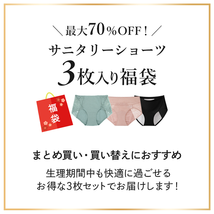 【送料無料】 【数量限定福袋】サニタリーショーツ３枚セット