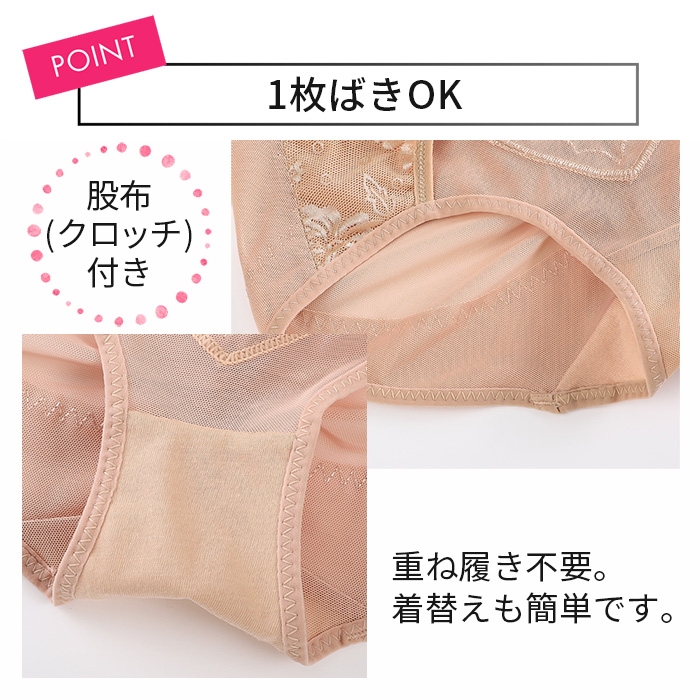 【送料無料】 メッシュ素材のお腹すっきりガードルショーツ