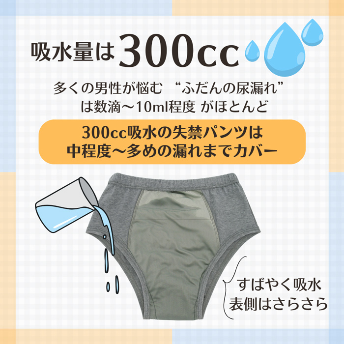 【送料無料】 綿95% メンズ尿漏れ・失禁ブリーフパンツ
