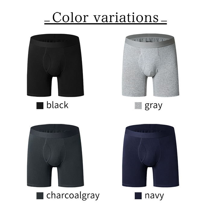 綿95％のやさしい肌ざわり、快適3分丈ボクサーパンツ