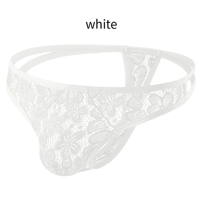 ダブルの腰ゴムがおしゃれ 透ける花柄総レースのTバック