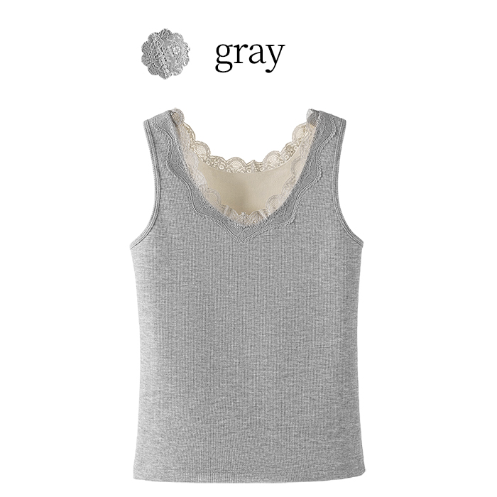 【送料無料】 厚手裏地で暖か 高級レースのあったかリブインナー