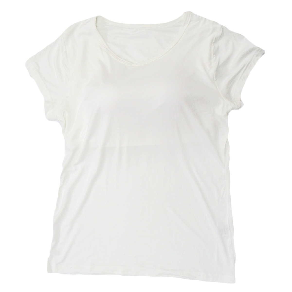 カップ付き サラサラ 涼しい 半袖 インナー レディース カットソー 快適Tシャツ ブラ 小さい 大きい 定番 肌着 無地 夏 S-5L rr520｜karlyshopimport｜02