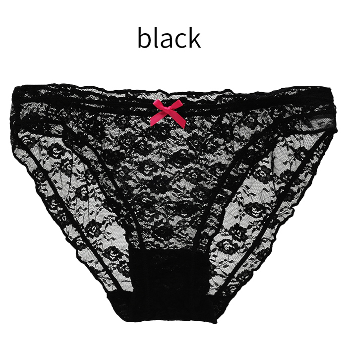 透ける花柄総レースのスタンダードショーツ