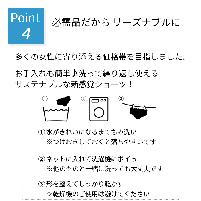 多い日も安心 吸収型サニタリーショーツ