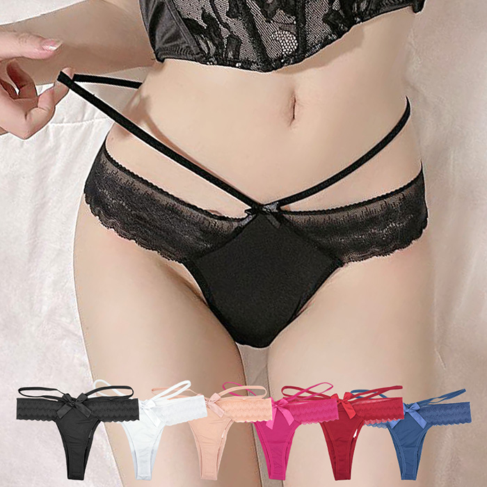 Tバック レディース バックリボン サイドストリング 腰ゴム紐 レース