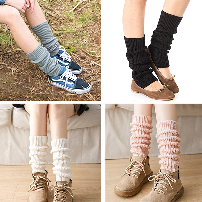 締め付けずに快適フィット リブ編みレッグウォーマー