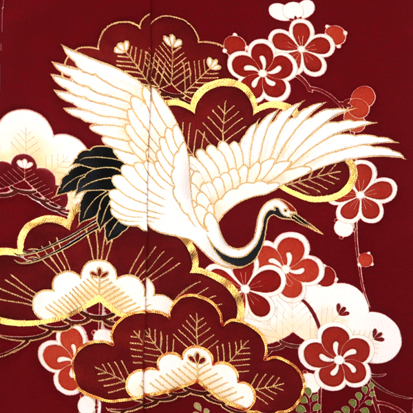 15%OFFセール 手描き京友禅 振袖 赤 仕立て付き 花かさね 新品 購入