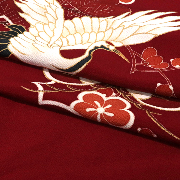 15%OFFセール 手描き京友禅 振袖 赤 仕立て付き 花かさね 新品 購入