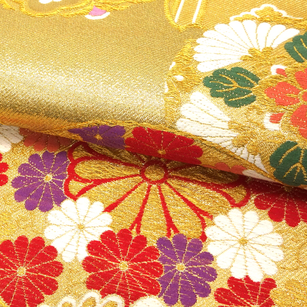 袋帯 振袖用 浅田叡一織物 仕立て上がり 金色 振袖帯 正絹 西陣織