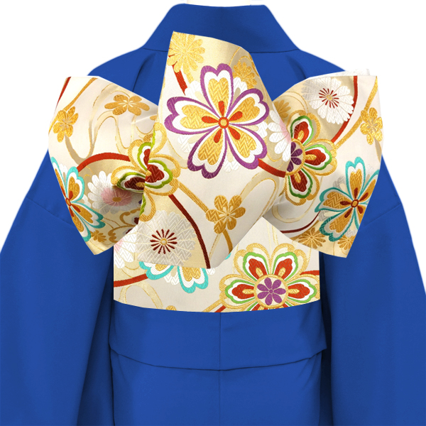 振袖袋帯 都（みやこ） 仕立て付き 白 振袖用 成人式 花の丸 華文 絹 新品 購入 販売 未仕立て 西陣織 帯 礼装用 フォーマル 古典柄 ffo-527の画像