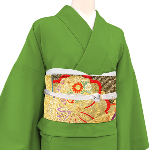 廣部商事 振袖用 袋帯 金 黒 仕立て上がり 毬 桜 菊 振袖帯 正絹