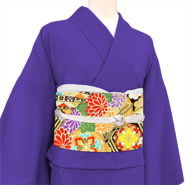 ★専用★未使用品 袋帯 花文 黒 ゴールド 銀通し 長さ4m50cm 振袖 正絹 大光 振袖用 袋帯 黒 金 仕立て上がり 几帳 御簾 華文 蝶 糸車 振袖帯