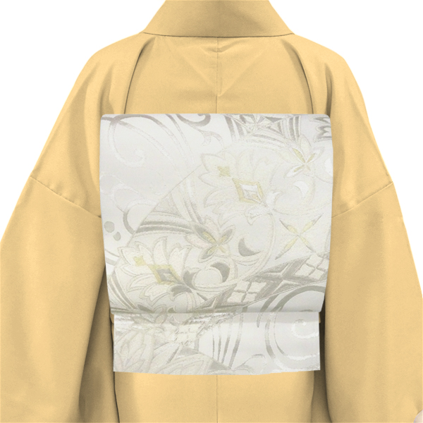 樹織物 振袖用袋帯 白 シルバー 仕立て上がり 西陣織 振袖 振袖帯 礼装