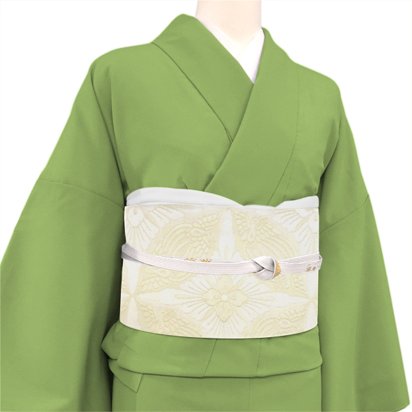 となみ織物 袋帯 白 仕立て付き フォーマル 礼装用 鳥襷 七宝 絹 新品 販売 購入 西陣織 お茶会 未仕立て 絹 fo-1131の画像