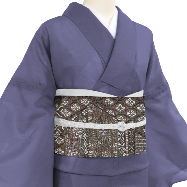 夏袋帯 大七宝 黒地 華文 夏着物 お仕立て込み（袋帯 | 帯専門店