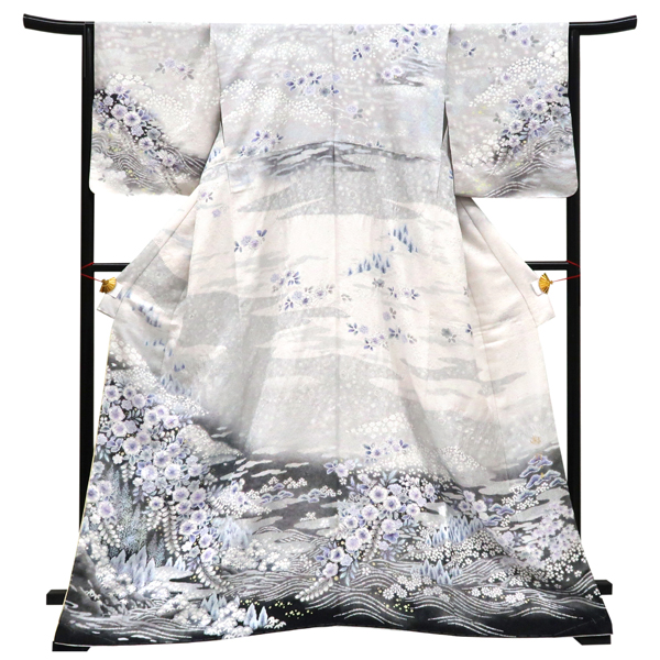 振袖 作家もの 児太郎 金彩 枝垂れ桜 観世水 成人式 着物 083a p 振袖