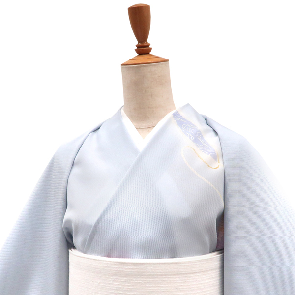 訪問着 絽 御所解 正絹 青水色