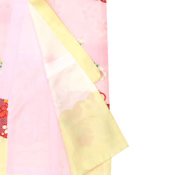 産着 女の子 黄色 ピンク お宮参り 正絹 京友禅 着物 初着 のしめ 新品