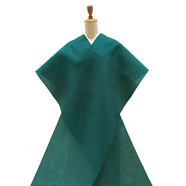 近江ちぢみ 着物 仕立て付き ターコイズ 青緑 本麻 夏着物 新品 未仕立て 反物 カジュアル 麻 7月 8月 盛夏 広幅 女物 男物 近江縮 ktn-109の画像