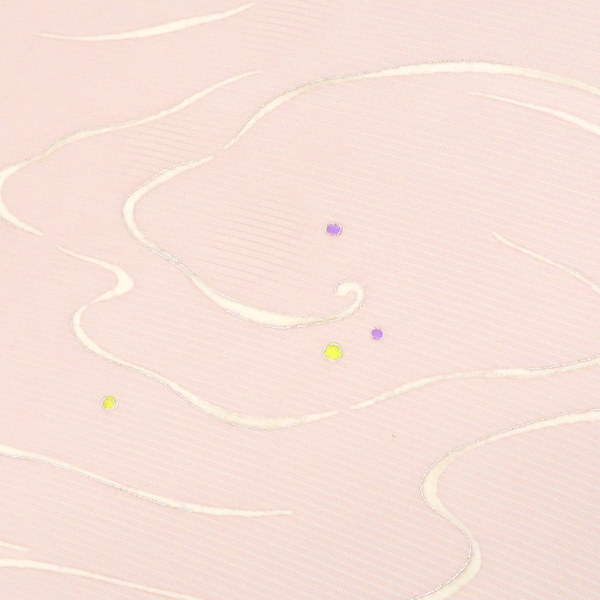 20%OFFセール 絽夏小紋 仕立て付き ピンク 京摺り友禅 岡本澄生 流水  