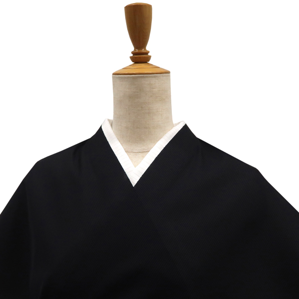 本場夏大島 仕立て付き 枡屋儀兵衛 黒 正絹 着物 夏紬 新品 未仕立て 