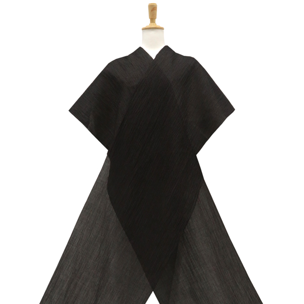 小千谷縮 着物 杉山織物 仕立て付き 黒 縞 ピンストライプ 麻 夏着物 新品 未仕立て カジュアル 盛夏 広幅 女物 男物 小千谷ちぢみ ktn-207の画像