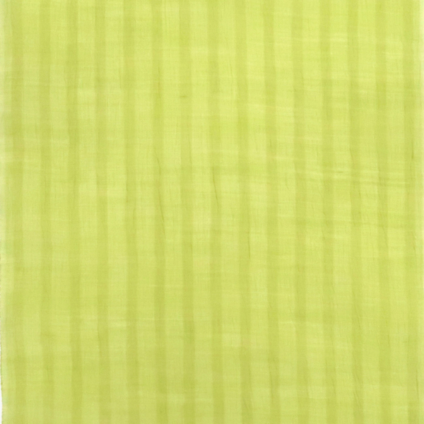 近江ちぢみ 着物 仕立て付き ライムグリーン色 黄緑 縞 本麻 夏着物 新品 購入 販売 未仕立て 反物 麻 盛夏 広幅 女物 男物 近江縮 ktn-88の画像